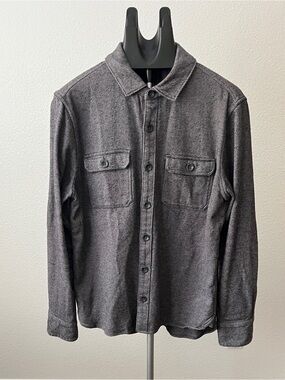PAIGE Wilbur Overshirt Sapphire Coast Men's Charcoal Navy Grey Shacket M